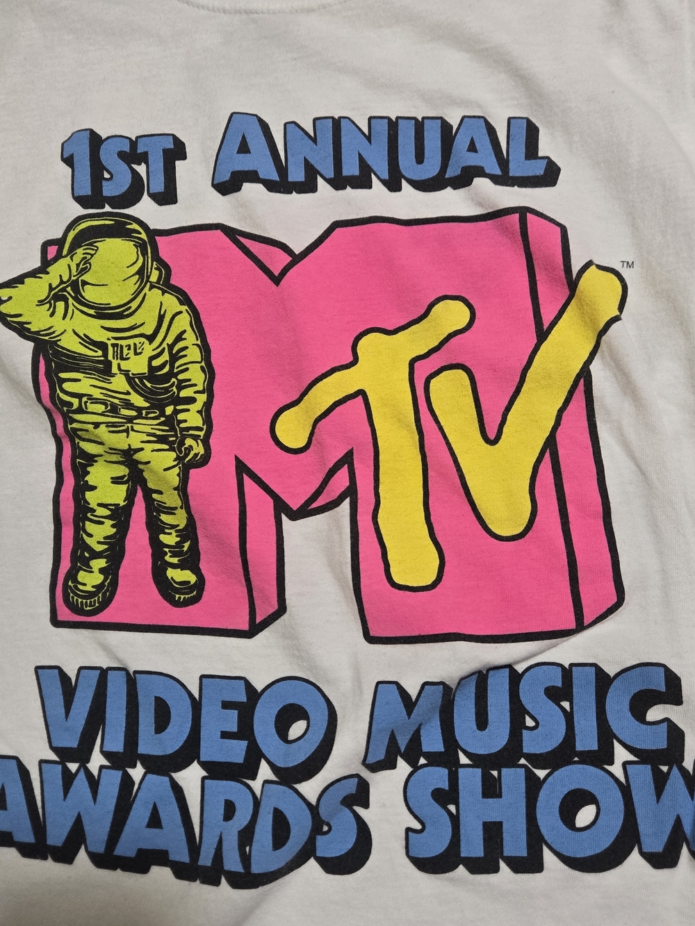 MTV 1st Annual Video Music Awards Graphic Tee Adult Medium White Moon Person - Picture 2 of 8